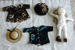 Custommade handsewn doll coat and hat made by Windy Ridge Handcrafted all natural bath and body products in Iowa.